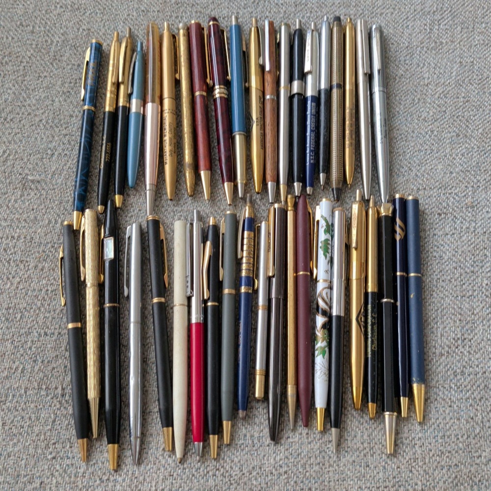 Large Lot Of Collectible Vintage Advertising Mechanical Pencils And Pens